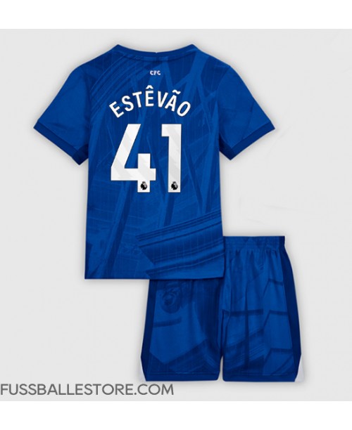 Günstige Chelsea Estevao Willian #41 Heimtrikotsatz Kinder 2025-26 Kurzarm (+ Kurze Hosen)